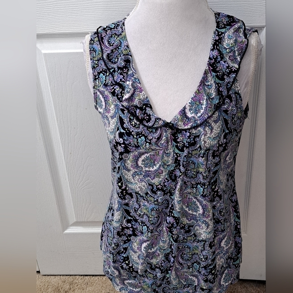 Saint Tropez West Sleeveless Paisley Print Size L